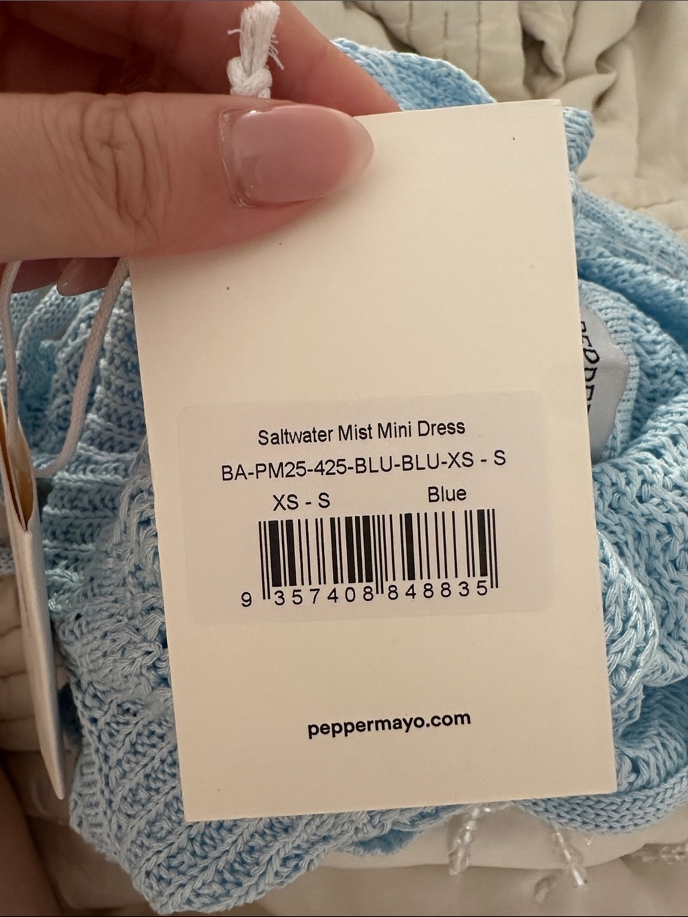 Peppermayo NWT Saltwater Mist Mini Starfish Crochet Knit Cover Up Dress XS-S - Picture 7 of 7